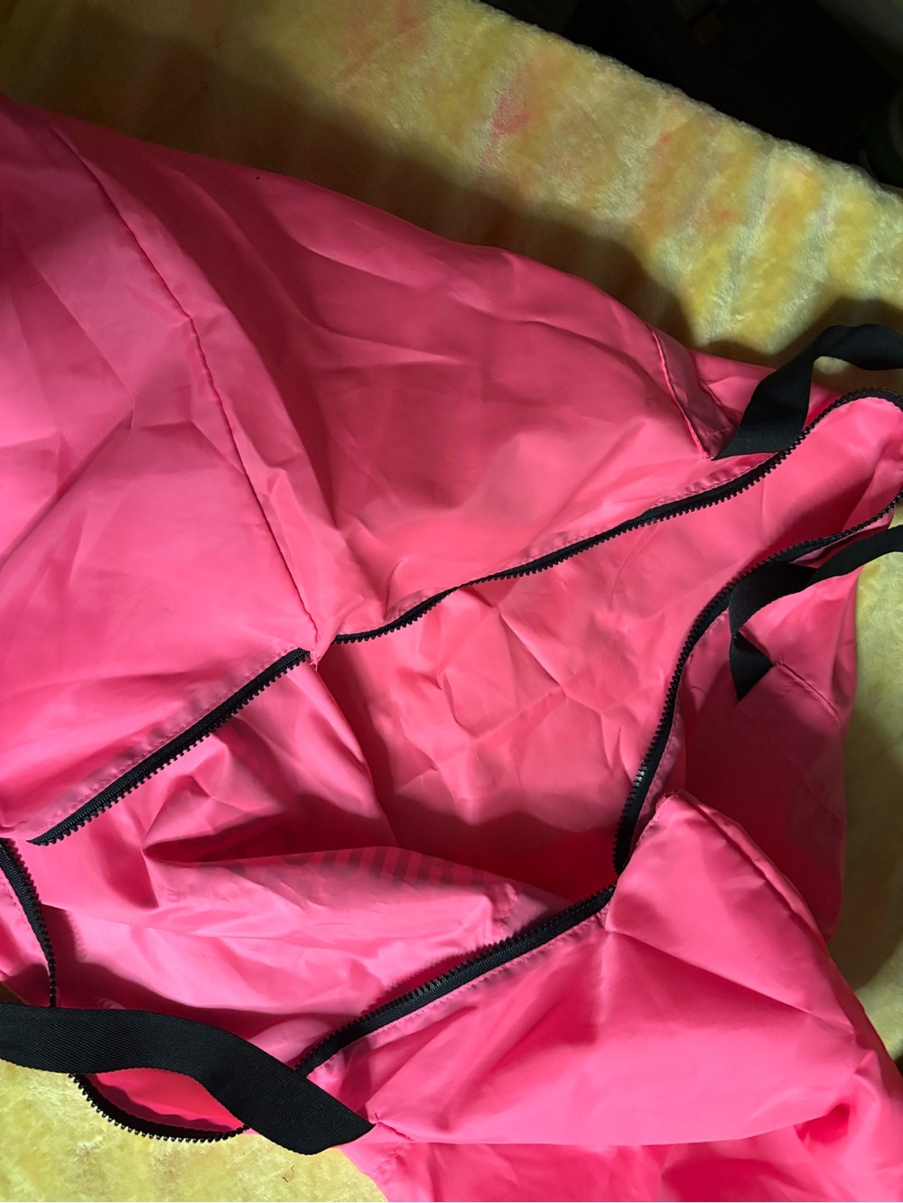 PINK Victoria's Secret Hot Pink Tote with Black Trim